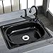 Outsunny Potting Bench Table, Outdoor Garden Table Wooden Work Station with Removable Sink, Faucet, Drawer, Shelves, Hooks, Gray