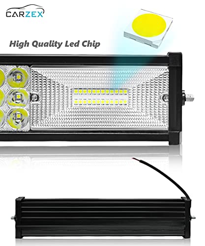 Image of Carzex 60 Led 11 Inch Bar Light Led Fog Light for Cars /Bikes /Scooty, Spot + Flood Beam Combo Led Lights, Super Bright White Auxiliary Fog Lights
