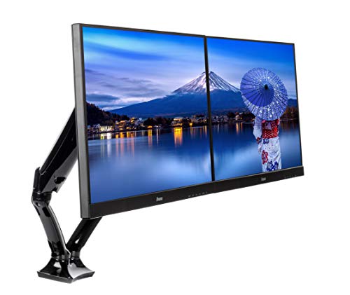 Soporte de mesa para doble monitor iiyama DS3002C-B1 de hasta 27 pulgadas y brazo negro