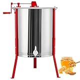 Manual Honey Extractor, Large 2/4 Frames Honeycomb Drum Spinner, Food-Grade Stainless...