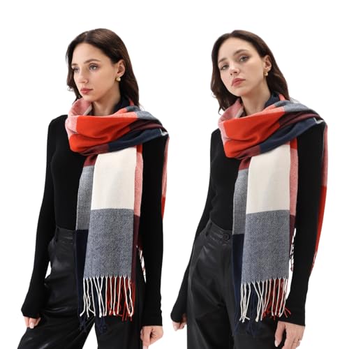 Women's Winter Scarves Chunky Oversized Fall Warm Scarf Big Tartan Scarves Wrap Shawl Ladies Gifts Long Plaid Blanket4
