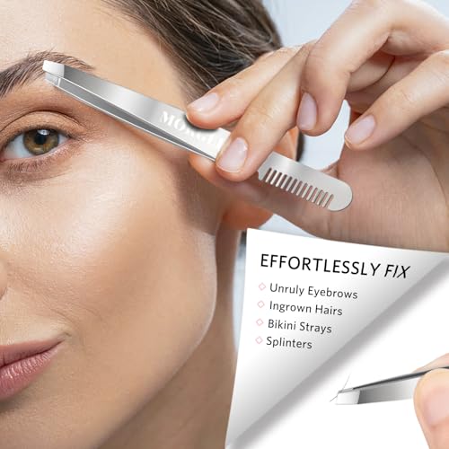 Image of MORGLES Tweezers Set for Men 9 Pcs Nail Clipper Kit with Case for Grooming