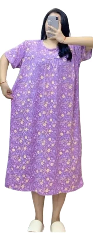 A Line Plus Size Jumbo Mix Colour Maternity Nightdress-image-35