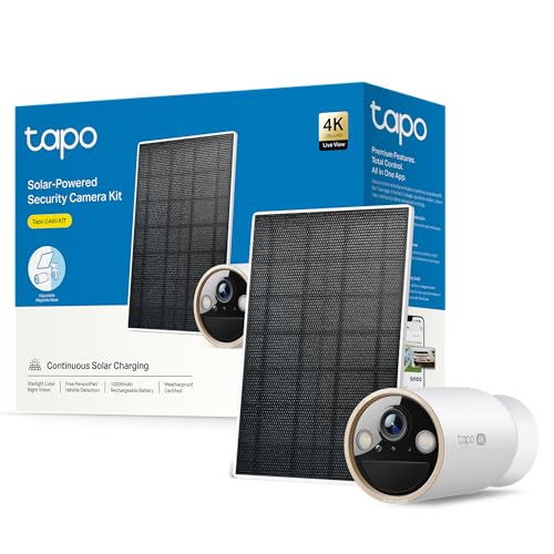 Tapo C460 Kit Solar Cámara de Vigilancia Exterior Starlight Color Visión Nocturna Dual Banda WiFi...