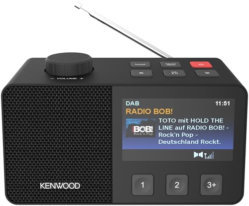 Kenwood CR-M70DAB DAB+/FM Radio mit ASA, 4,3' IPS Display, Bluetooth 5.3, Dual Alarm & Sleep, USB MP3, 3,5mm Klinke, Easy Mode, Lautsprecher 5W - schwarz