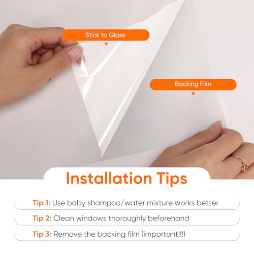 Funfox Frosted Window Film Privacy Static Cling 30x200cm - Matte White Opaque Vinyl Sticker for Bathroom Door & Office Glass, Non-Adhesive UV Protection Film - Cosy Home Interiors Funfox Frosted Window Film Privacy Static Cling 30x200cm - Matte White Opaque Vinyl Sticker for Bathroom Door & Office Glass, Non-Adhesive UV Protection Film - Image 6