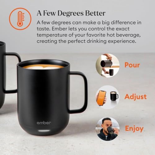 Image of Ember Temperature Control Smart Mug 2, 10 Oz, App-Controlled Heated Coffee Mug with 80 Min Battery Life and Improved Design, Black