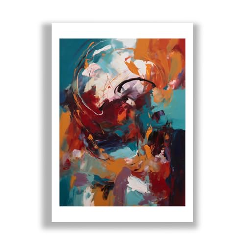 Impression d'art mate Crimson Echoes au pinceau dynamique et texture riche