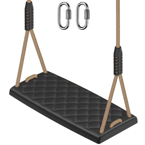 Insaga Swing Seat Replacement Adjustable Rope Non-Slip Kid Adult, Black