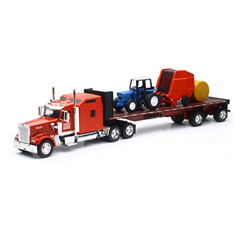 Shop72 Newray Diecast Kenworth Farm Tractor & Trailer with Logo or Name for Promotional Use