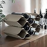 Portabottiglie Vino da Tavolo, Cantinetta Vino 10 Bottiglie in Plastica con Design Italian...