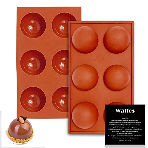 Large 6-Cavity Semi Sphere Silicone Mold, Half Sphere Silicone Baking Molds for Making