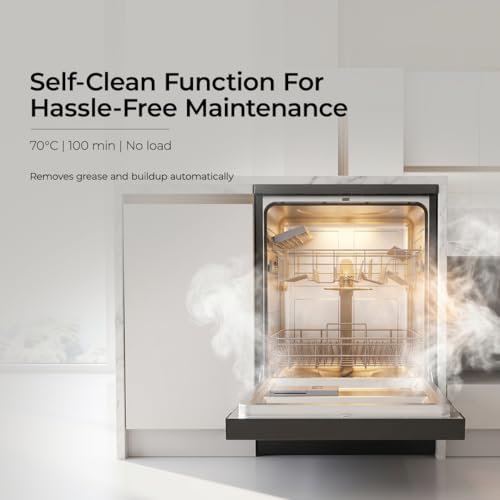 Image of Midea 13 Place Setting Freestanding Dishwasher, 7 Wash Programs, Intensive 70C, Glass Care Mode (ECO & Rapid Wash, Fully Automatic, Suitable for Indian Kitchen)