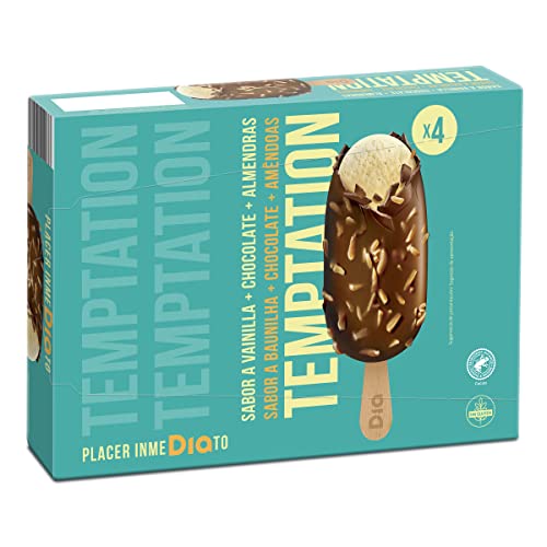 DIA TEMPTATION helado bombón almendras caja 4 uds 360 gr