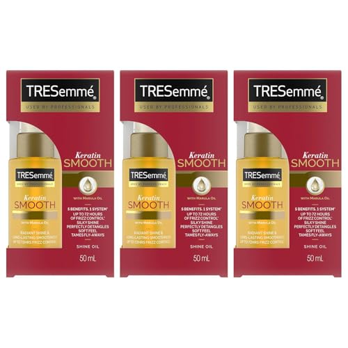 TRESemme Pro Collection Keratin Smooth Shine Oil Made with Hydrolysed Keratin and Marula Oil 72H of Frizz Control For Soft, Healthy-looking Shine, 50ml (3)