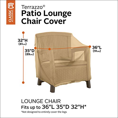 Classic Accessories Terrazzo Water-Resistant 36 Inch Patio Lounge Chair Cover, Chaise Lounge Covers Outdoor #TOP1