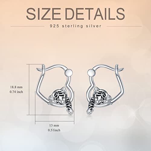 Pelovny Tiger Earrings 925 Sterling Silver Hypoallergenic Tiger Hoop Earring Jewelry Graduation Birthday Gifts For Women Girls #TOP4