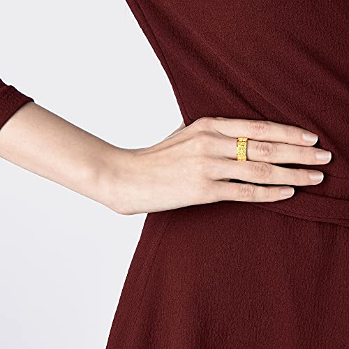 CHOW SANG SANG Chinese Wedding Collection 999.9 24K Gold Price-by-Weight 11.6g Gold Blessing with Good Fortune Ring for Women 90354R | Adjustable Ring3