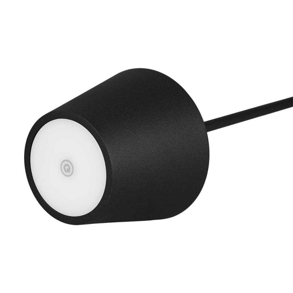 V-TAC Dimmbare LED Tischlampe Kabellos mit Touch-Bedienung - Wiederaufladbar Schwarz Lampe für den Innen und Draußen - Außenbereich IP54 - Hause Restaurant - 4400-mAh-Akku - Warmweiß 3000K