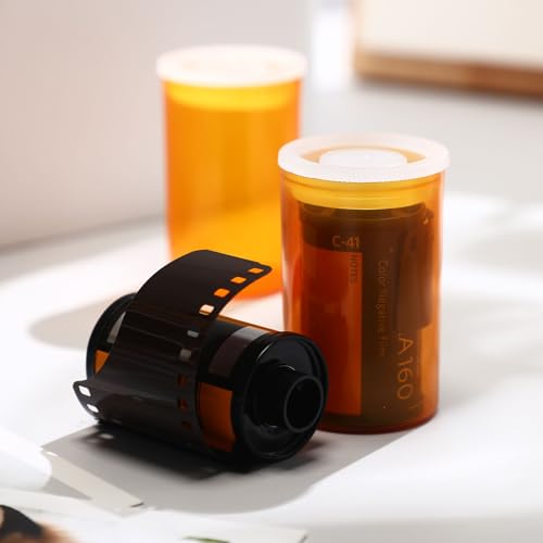 Image of 30 Pack Plastic Film Canisters Holder with Lids 35mm Empty Camera Reel Containers Yellow Small Storage Bottles for Pills Beads Coins Vitamins Art Supplies Science Experiments Classroom Craft Projects