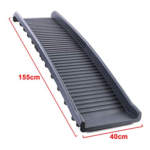Auto PKW Hunderampe Einstieghilfe Anti Rutsch klappbar Schwarz 155x40cm 90Kg