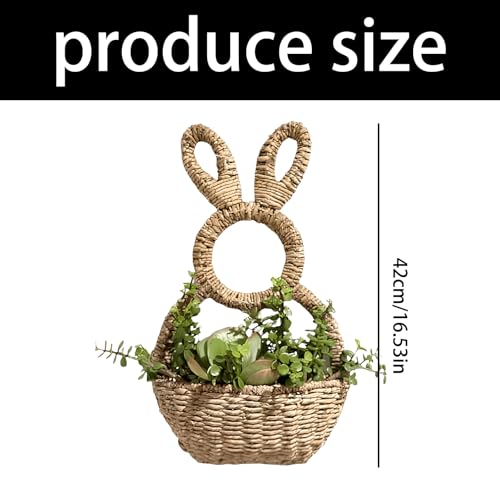 Panier lapin de Pâques à suspendre pour décorer votre porte d'entrée ce printemps