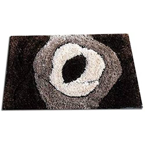 Image of Anti Skid Doormats for Home and Office Entrance Living Room and Bathroom Mats | Entrance Door Mats for Home and Office Entryway. (Black Circle Grey, 16x24)
