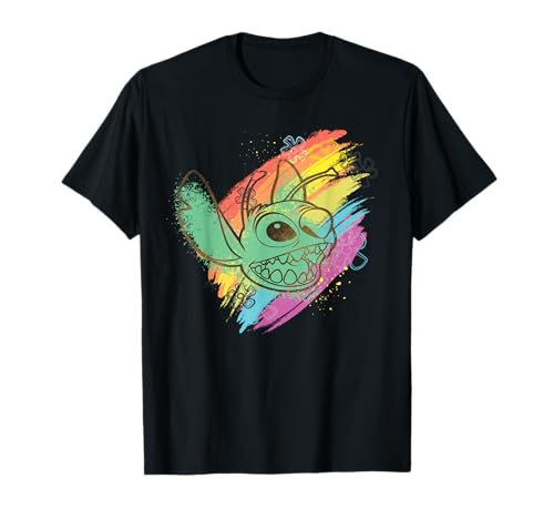 Disney Stitch Rainbow Brushstrokes T-Shirt