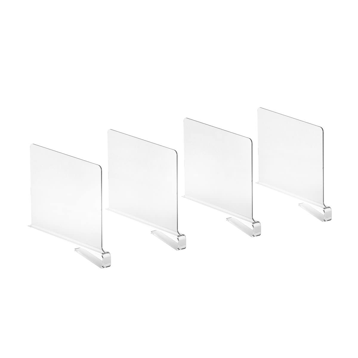4PC Shelf Dividers – Transform Cluttered Closet to Neatly Organized, Easy to Install Acrylic Shelf Dividers for Closet Organization, Durable & Sturdy Clear Shelf Divider for Home & Office Organization
