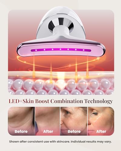 Image of Face Massager Tool, Face Sculpting Tool with 7-Color LED Light Therapy, Ionic Facial Device with Warm Treatment, Rechargeable USB-C, Gift Box + Storage Pouch