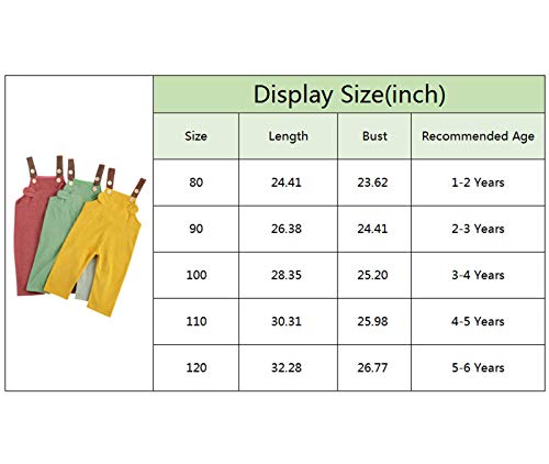 Eyiiye Baby Boy Girl Corduroy Overalls Solid Suspender Bid Pants Trousers One Piece Strap Jumpsuit Fall Winter Outfit (C-Yellow, 1-2T) #TOP6