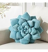 Gerlisay 3D Large Succulent Pillow 13.8'' Cute Flower Pillow Green Cactus Plant Shaped Cushions f...