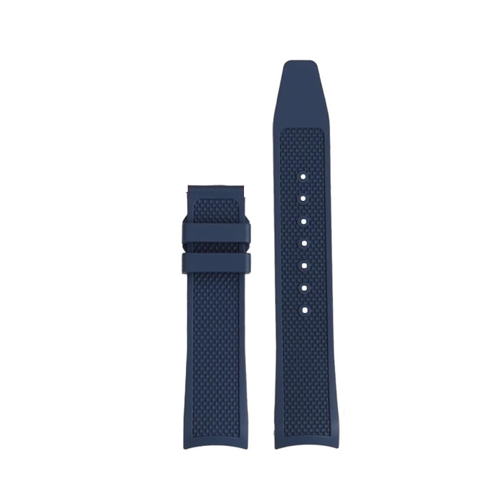 Bracelet caoutchouc IWC Portugieser en FKM et acier de précision bleu 20mm