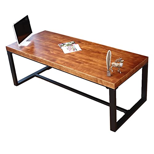 Escritorio de madera maciza para computadora, mesa grande de escritura para oficina en casa, escritorio grueso estable y duradero para cocina y comedor