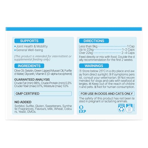Image of Natures Key Green Lipped Mussel Oil 50mg(Fresh 6,250mg) for Dogs 100caps Made in Australia