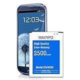 WAVYPO Battery for Galaxy S3 I9300, 2500mAh Li-ion Replacement Battery for Samsung Galaxy S3 I9300, I9305 LTE, I535, T999, I747, L710, S3 Spare Battery