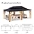 SUNBURY 12'x20' Outdoor Cedar Wood Gazebo, 2-Tier Metal Hardtop Wooden Frame Gazebo for Patio with Privacy Curtains and Mosquito Nettings for Gardens, Lawns, Backyard, Poolside (Log Color Frame)