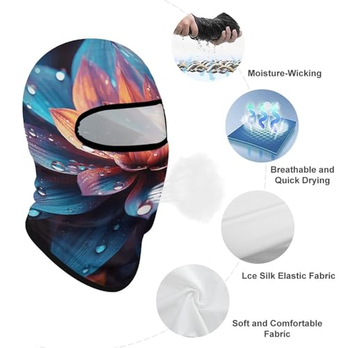 Balaclava con estampado floral colorido para hombre y mujer, máscara facial protectora contra el sol, transpirable, cubre toda la cabeza para senderismo, ciclismo, carrera y conducción miniatura 3
