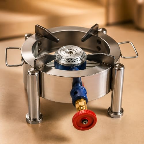 Image of Round Catering Burner Heavy Duty LPG Gas Stove | Stainless Steel, Commercial Cooktop, For Hotel Restaurant Catering Kitchen, CTG-BRNR-RND-12X12-N