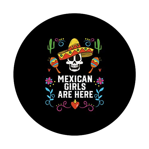 Mexican Girls Are Here Mexico Pride Country PopSockets Swappable PopGrip, Black - Image 3