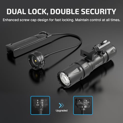 OLIGHT Odin S 1500 Lumens MLOK Rail Mounted Weaponlight Rechargeable Tactical Flashlight with Upgraded Remote Pressure Switch, 250 Meters Throw Distance, IPX8 Waterproof (Black) - Image 6