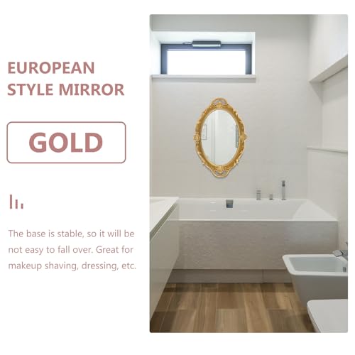 Miroir de maquillage vintage mural avec base stable pour rasage - 4