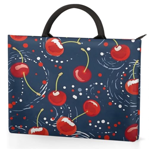 Watercolour Cherries Laptop Sleeve with Handle Waterproof Computer Carrying Case3
