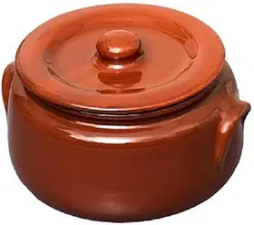 Caçarola com Asa Panela com Tampa de Barro Cerâmica Vermelha Motta Tipo Capixaba nº 1-1,2 Litros (1701)