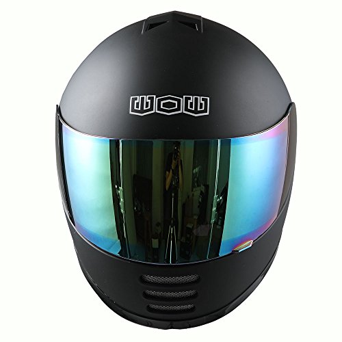 WOW Motorcycle Full Face Helmet Street Bike BMX MX Youth Kids Matt Black - Thumbnail 5