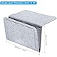 Betttasche Filz Betttasche zum Einhängen Bett, Filz Bett Caddy Organizer zum Einhängen, Dicke Filz Nachttisch Tasche Bett Organizer für Buch, Zeitschriften, iPad, Handy, Fernbedienung -Hellgrau