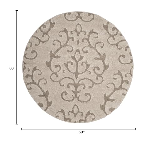 Tapete redondo 5 pies crema/beige SAFAVIEH miniatura 2