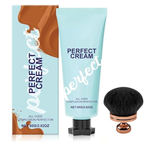 Perfeccionador para toda la tez, base de crema CC de larga duración, tinte de piel resistente al agua, corrector hidratante con cobertura completa (oscuro)