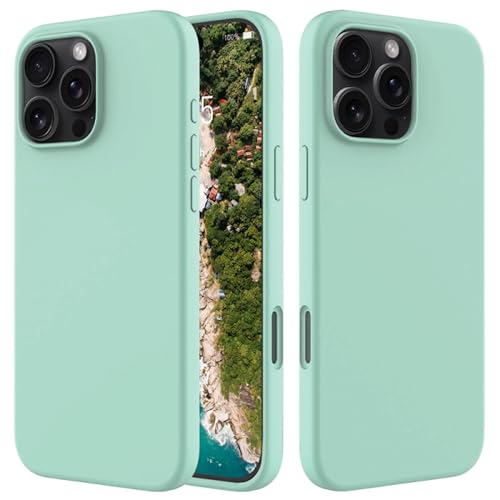 Image of ArmourPro Silicone Back Case for iPhone 16 Pro Max, Soft-Touch Case | GreenishCyan