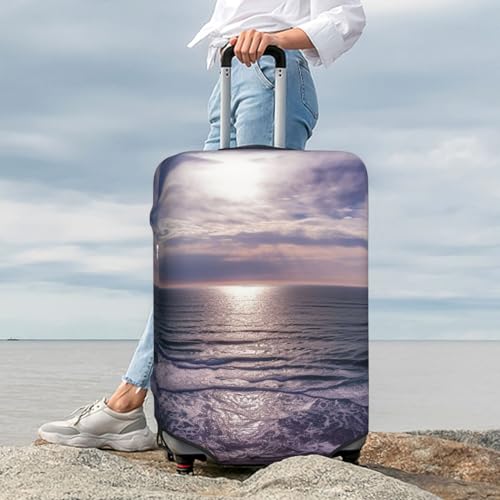 Luggage Cover Atlantic Ocean Travel Luggage Covers Thicker Elastic Suitcase Cover Dustproof Baggage Cover Scratch-Resistant Suitcase Cover Protector Fit 18-32 Inch Luggage Medium2